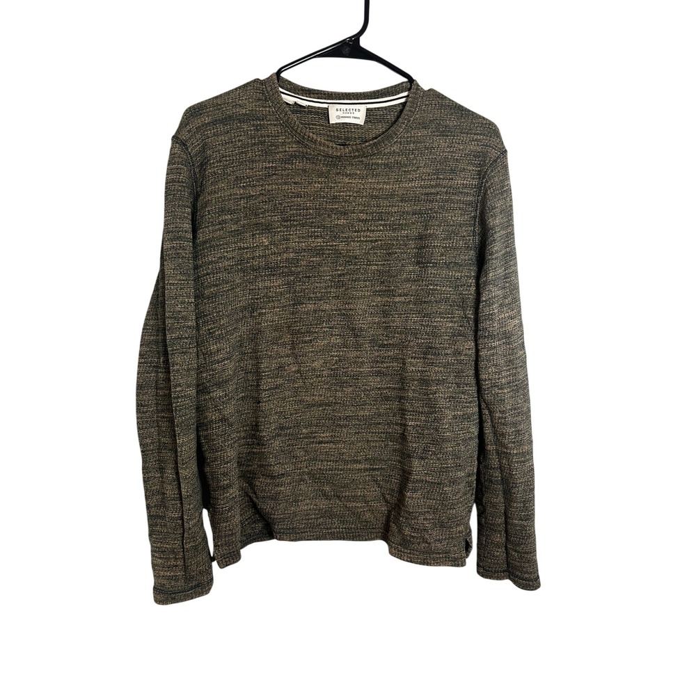 Selected Homme SLHJAY Crew Neck Sweatshirt Medium Organic Cotton Olive‎ Brown